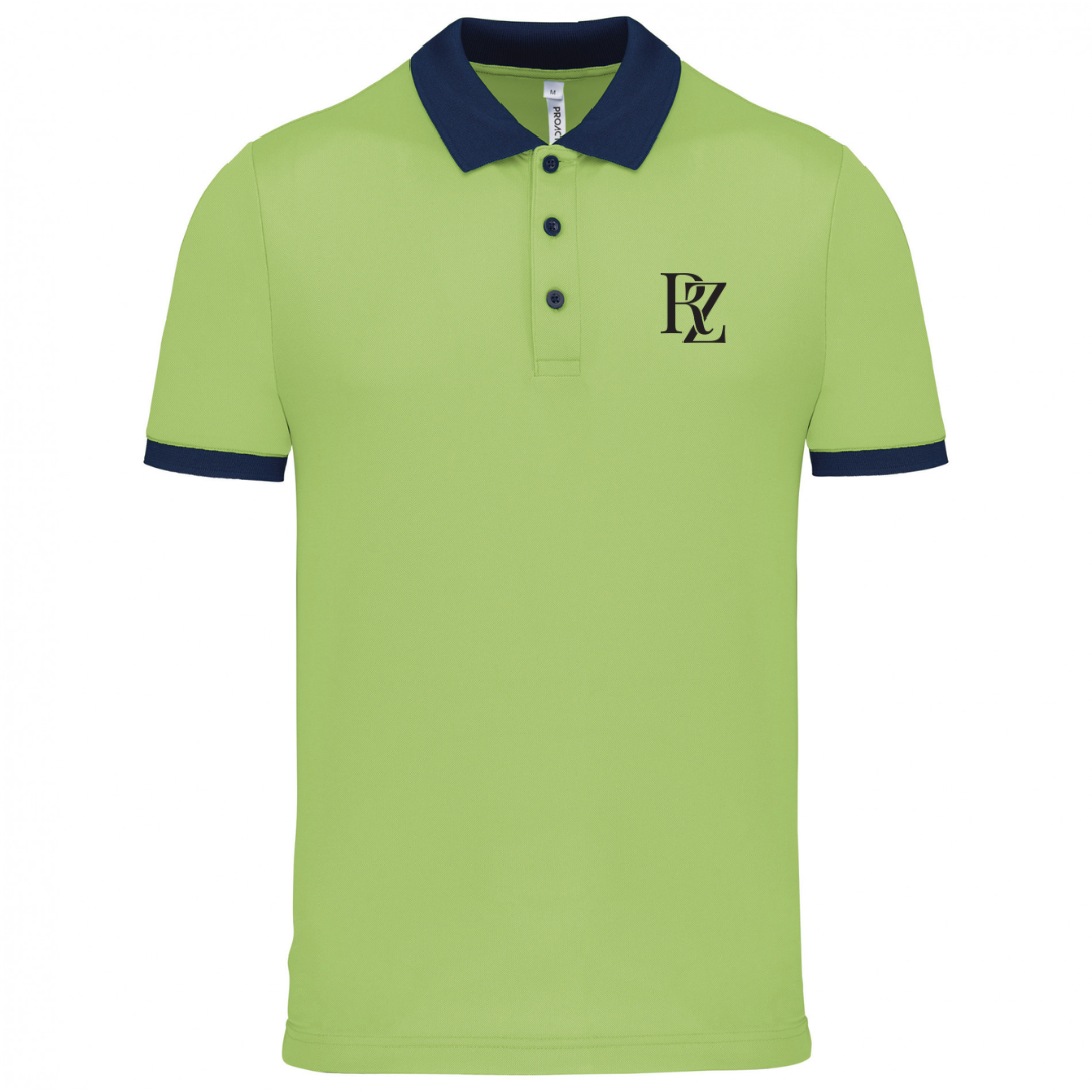POLO VERT ANIS BLEU
